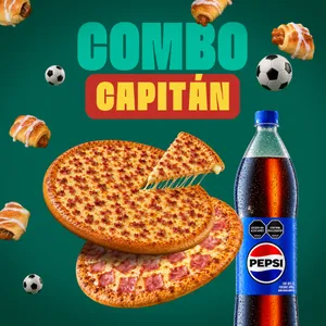 2 PIZZAS MEDIANAS + AREQUIPE ROLLS + BEBIDA 1.5L