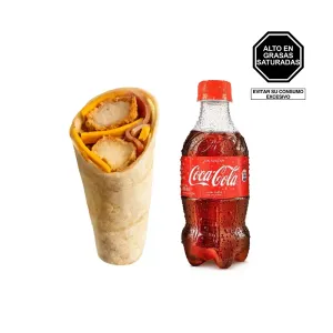 Pack (Enrollado pollo, tocino y queso + Coca Cola Sin Azucar 300ml)