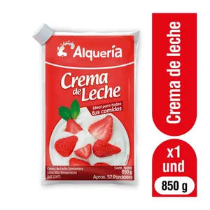 Crema de leche alqueria semientera x 850 grs Crema de leche alqueria semientera x 850 grs