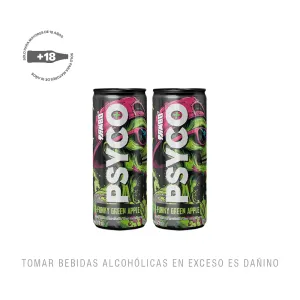 Pack (2 Rtd Psyco Funky Green Apple x 473 Ml)