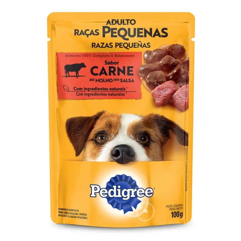 ALIMENTO HUMEDO PERRO PEDIGREE RAZAS PEQUEÑAS RES X 100 GRS