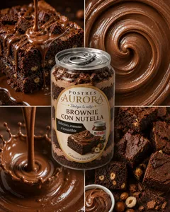 Postre Brownie con Nutella