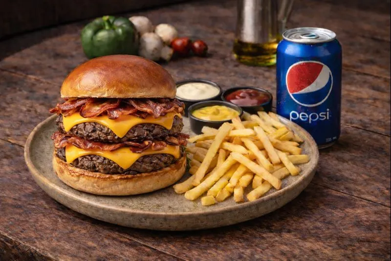 HAMBURGUESA DOBLE BACON CHEESE