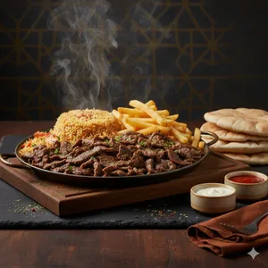 Shawarma - Al Plato (Carne c/ Arroz y Papas Fritas)