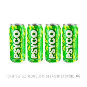 Pack 4 Psyco Funky Green Apple 473 Ml