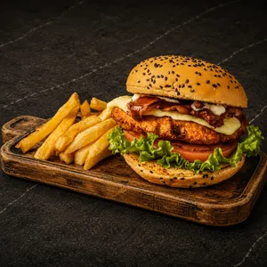Hamburguesa Chiken Crunchy + Papa A La Francesa