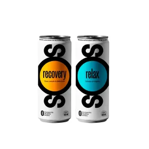 Pack (1 Rehidratante Life SOS Recovery Sabor Tropical + 1 Rehidratante Life SOS Relax Sabor Mix de Frutas) Lata 355ml