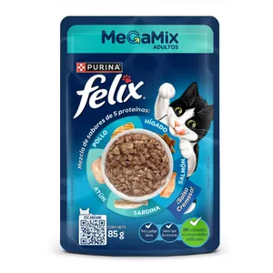 ALIMENTO HUMEDO FELIX 85G MEGAMIX ADULTOS  SOBRE