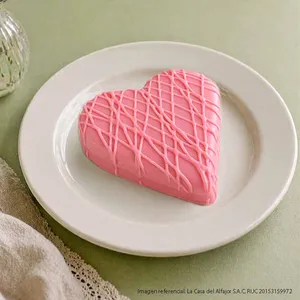 Corazón Tradicional cobertura rosado rayado