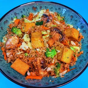 Rice wok tofu teriyaki