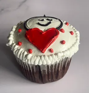 Cupcake corazón contento