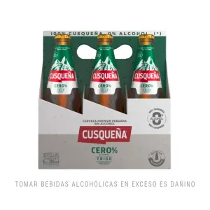Cerveza Cusqueña cero sin alcohol trigo 6pack botella 310ml