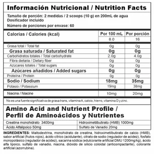 CREATINA CREA STACK FRUTOS ROJOS X 600 GRS
