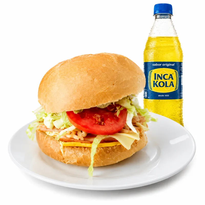Combo 2 ( 2 quesos+2 lomitos+1 huevo + gas.med + papas al hilo, cremas y ensaladas )