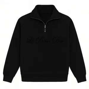 Polerón Negro cierre cuello "La Birra Bar" XL