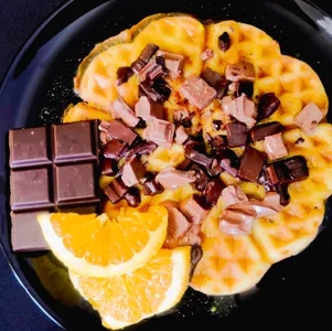 Waffle naranja chocolate