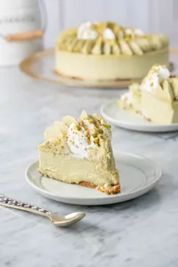 Porción de cheesecake de Pistacho