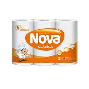 TOALLA DE PAPEL NOVA CLÁSICA 50 HOJAS 3UNI