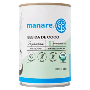 Manare Bebida De Coco Orgánica - 400 ml