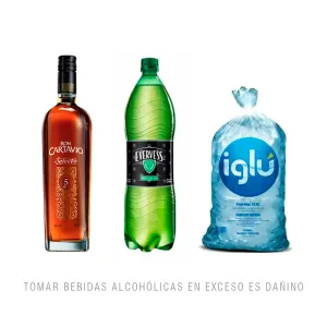 Pack (1 Ron Cartavio Selecto X 750 Ml + 1 Bebida Carbonatada Evervess X 1.5 Lt + 1 Hielo Iglu Bolsa X 1.5 Kg)