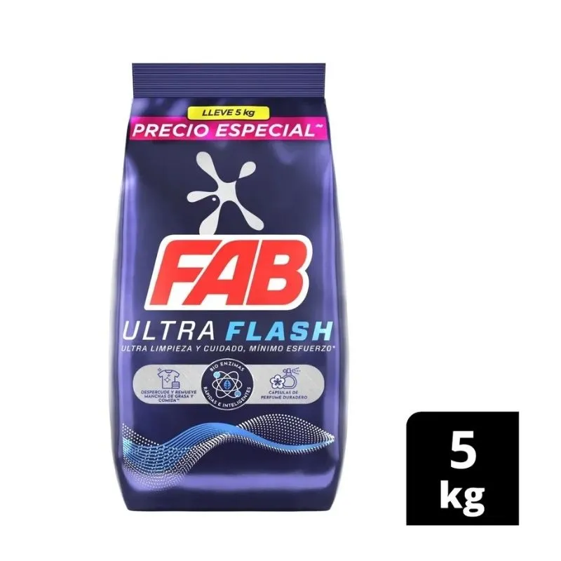 Detergente fab ultra flash x 5 kg Detergente fab ultra flash x 5 kg