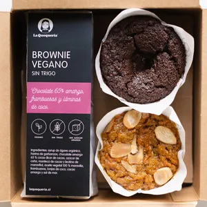 Brownie + 2 queques sin lácteos