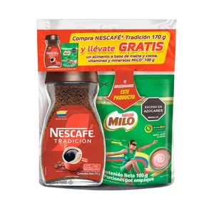 CAFE NESCAFE TRADICIONAL 170GR+GRATIS MILO 100GR DP