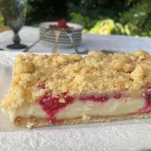 Barra de Crumble de Limón con Frambuesa