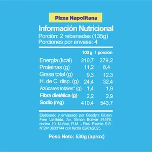 Pizza sin gluten Goody´s Napolitana