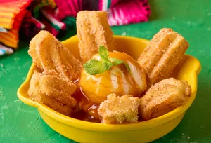 Churros con helado