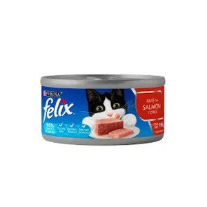 Comida De Gato Felix Lata Pate Sabor Salmon X 156 Gr