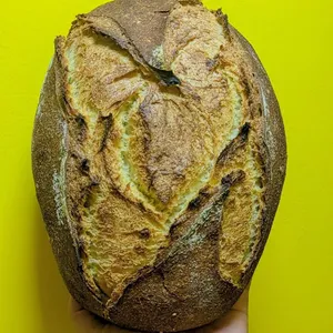 Hogaza de masa madre con poolish y harina de maiz