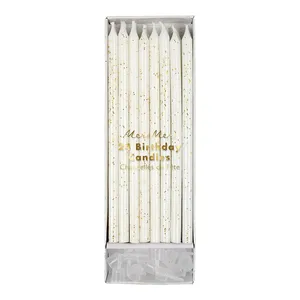 Velas blancas glitter Meri Meri