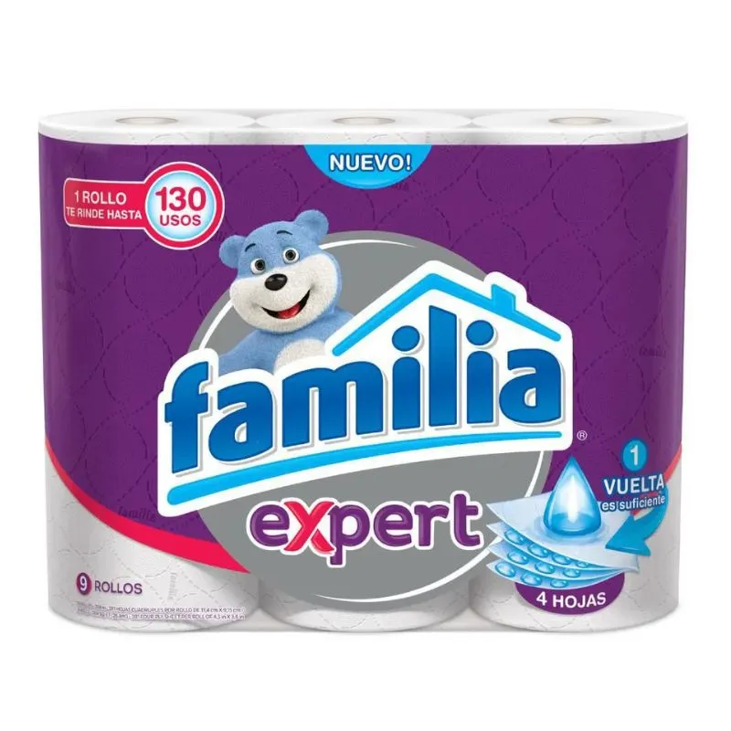 Papel higienico familia expert x 9 rollos