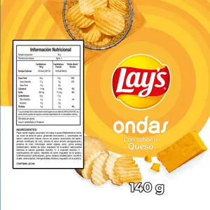 Papas Lays Ondas Queso X 140 Gr