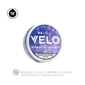 Velo Bolsas de Nicotina Arándano Refrescante 6 mg x 15 und