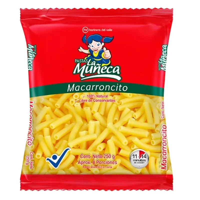 Pastas la muñeca macarroncito x 250 grs