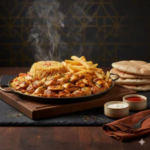 Shawarma - Al Plato (Pollo c/ Arroz y Papas Fritas)
