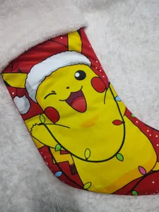 Bota Navideña de Terciopelo -Pikachi