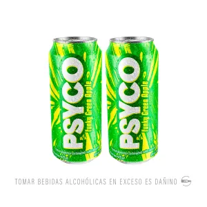 Pack (2 Rtd Psyco Funky Green Apple x 473 Ml)