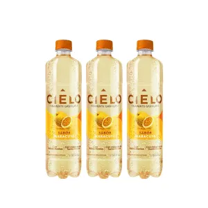 Pack 3 Agua Con Gas Cielo Sabor Maracuya Pet X 600 Ml