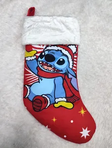 Bota Navideña de Terciopelo - Stitch