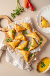 Empanaditas de lomo fino en masa hojaldre con salsa de ají (20 unidades)