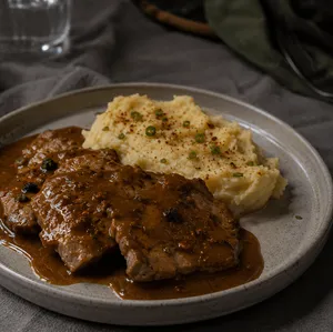 Cerdo cocción lenta con Puré picante
