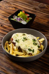 Milanesa angus c/queso provola y chimichurri