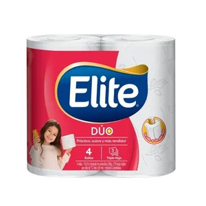 Papel higienico elite duo trilple hoja x 4 unds