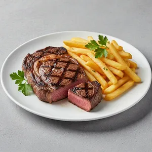 Bistec con papas fritas