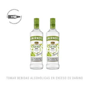 Pack (2 Vodka Smirnoff Green Apple x 700 ml)