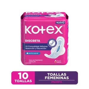 TOALLAS FEMENINAS KOTEX DISCRETA 12UNI