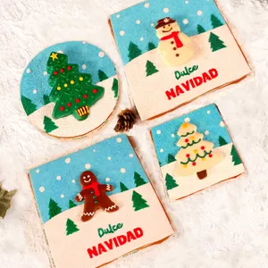 Diseño fondo navideño con galleta navideña a elegir